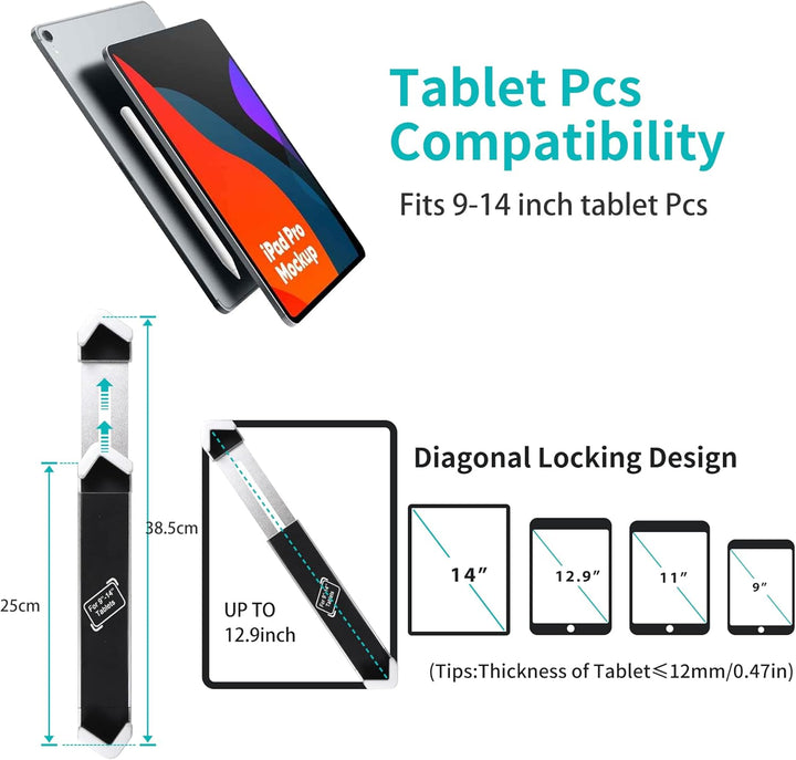 Tischhalterung Tablet Diebstahlsicherung, Kiosk Tablet Stand mit Schloss, Anti Diebstahl Desktop Tab