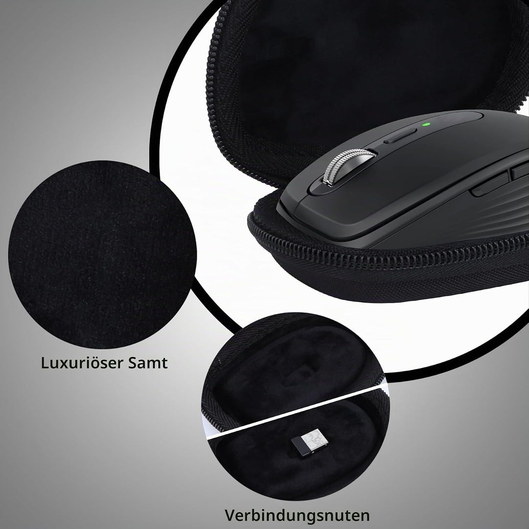 Peyyargo Hart Schutzhülle kompatibel mit Logitech MX Anywhere 3S 3 2S 2 Compact Maus Schwarz, Schwar