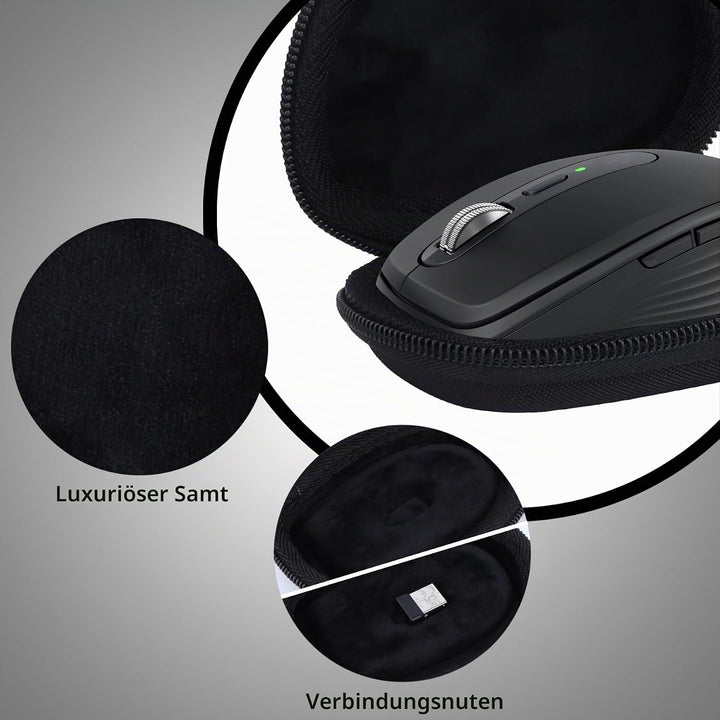Peyyargo Hart Schutzhülle kompatibel mit Logitech MX Anywhere 3S 3 2S 2 Compact Maus Schwarz, Schwar
