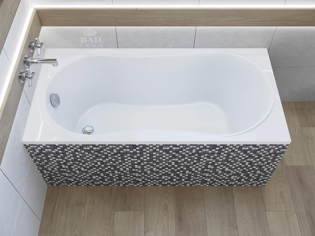 BADLAND Badewanne Original Weiss Acryl Wanne Rechteck GRACJA 180x80 KOMPLETTSET SET mit Premium Wann