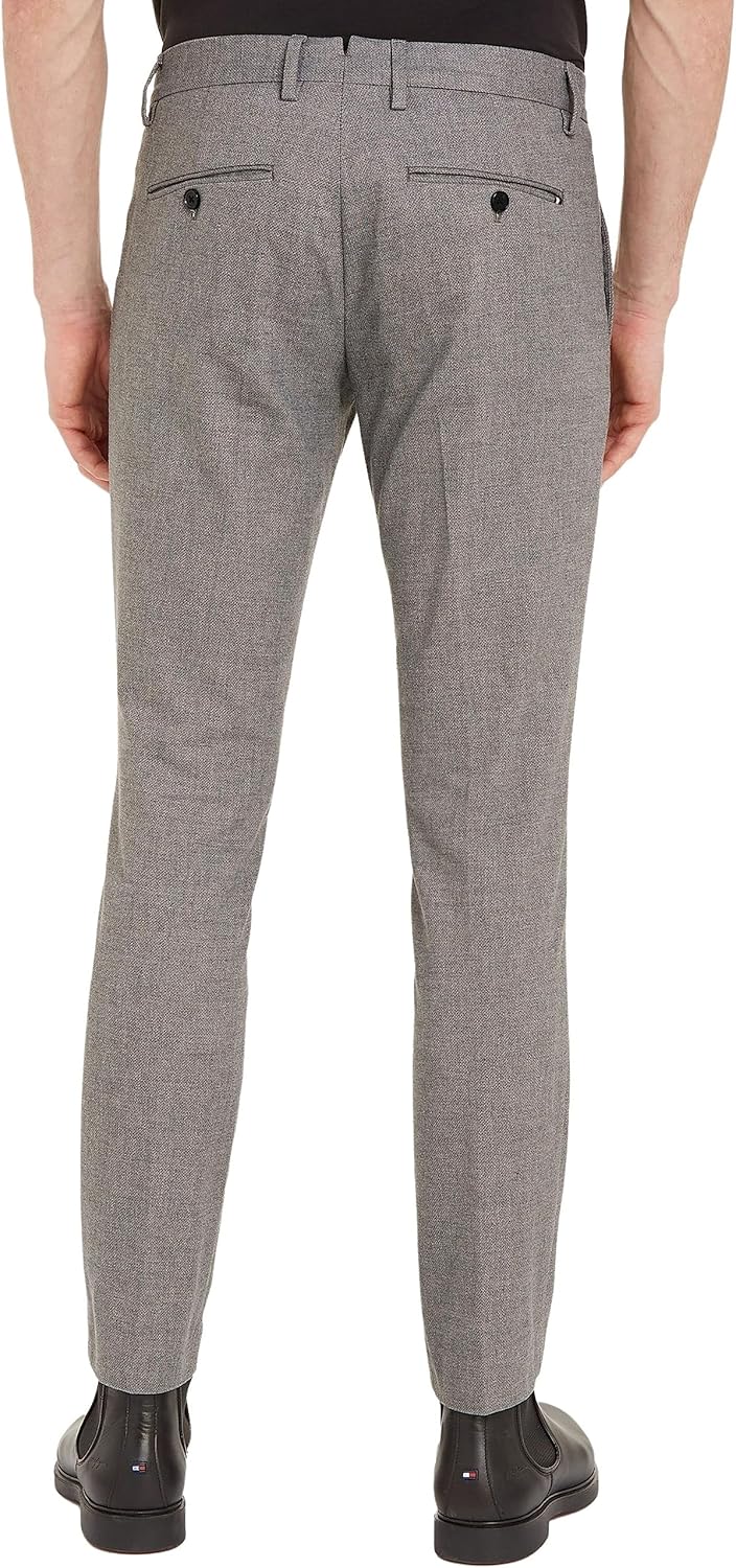 Tommy Hilfiger Herren Bleecker Fake Solid Wool Look Gewebte Hosen 31W / 30L Grau (Medium Grey Heathe