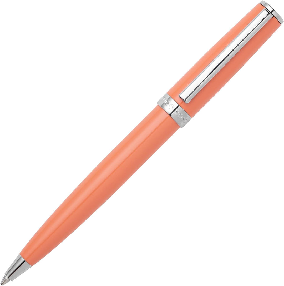 Hugo Boss Gear Icon Kugelschreiber aus Messing mit Chrome Beschichtung in der Farbe Light Orange, Ma