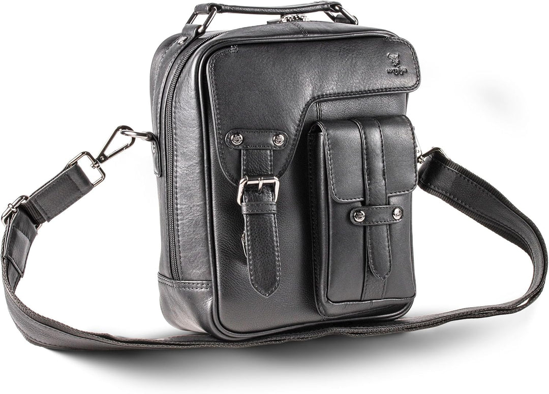 MATADOR Schultertasche Echt Leder Herren Hochwertige Arbeittasche Umhängetasche Ledertasche Tabletta