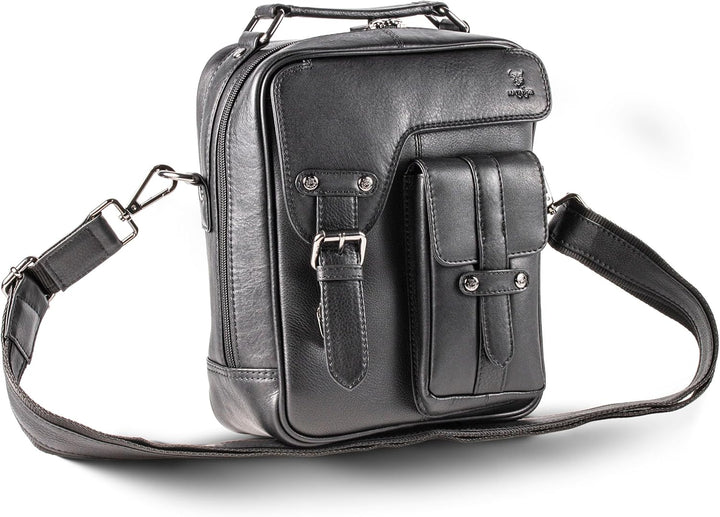 MATADOR Schultertasche Echt Leder Herren Hochwertige Arbeittasche Umhängetasche Ledertasche Tabletta