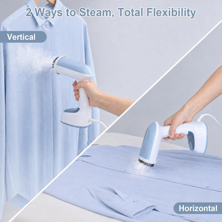 Cozary Steamer Dampfglätter Tragbarer 1500W Faltbar, Reise Dampfglätter mit 150ML Tank, Handgerät Cl