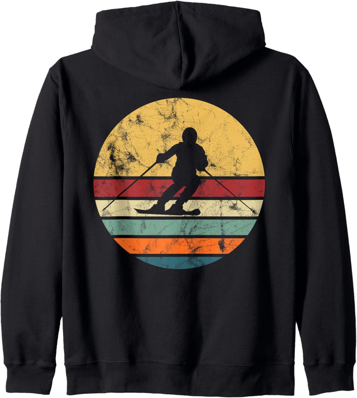 Ski Snowboard Skifahrer Retro Vintage Outfit. Kapuzenjacke