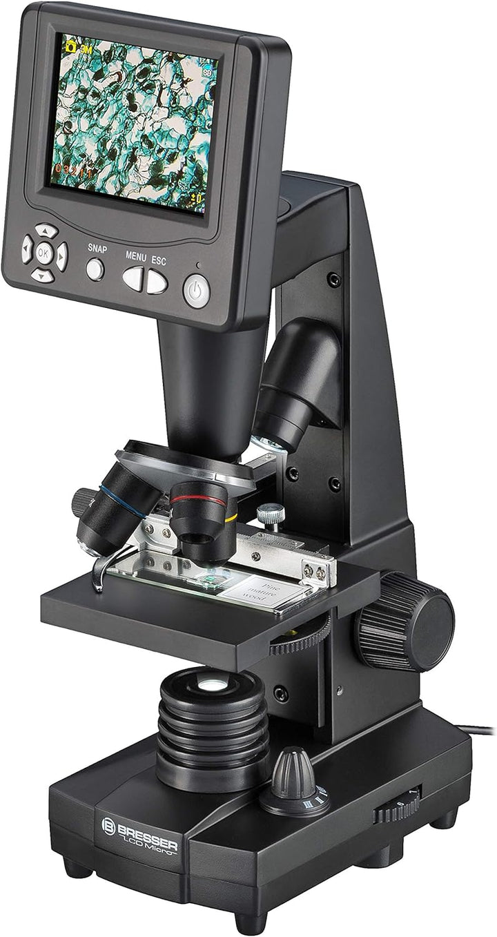 Bresser Durchlicht und Auflicht LCD-Mikroskop 50x-500x, (2000x digital), 5 Megapixel Sensor und 8,9