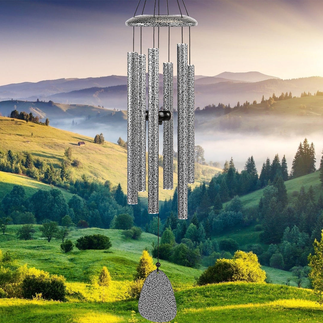 Windspiel für draussen, 6-Röhren-Klangspiel für Garten, Balkon und Terrasse, Hängende Gartendekorati