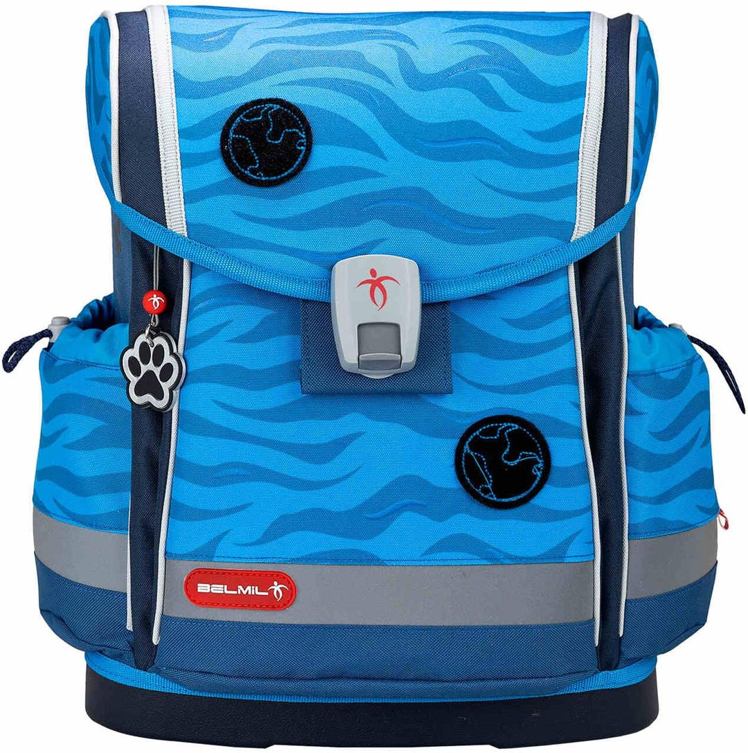 Belmil Classy Plus Schulranzen Set 6-teilig mit extra Schlüsselanhänger (405-78AG/S/K) (Animal Kingd