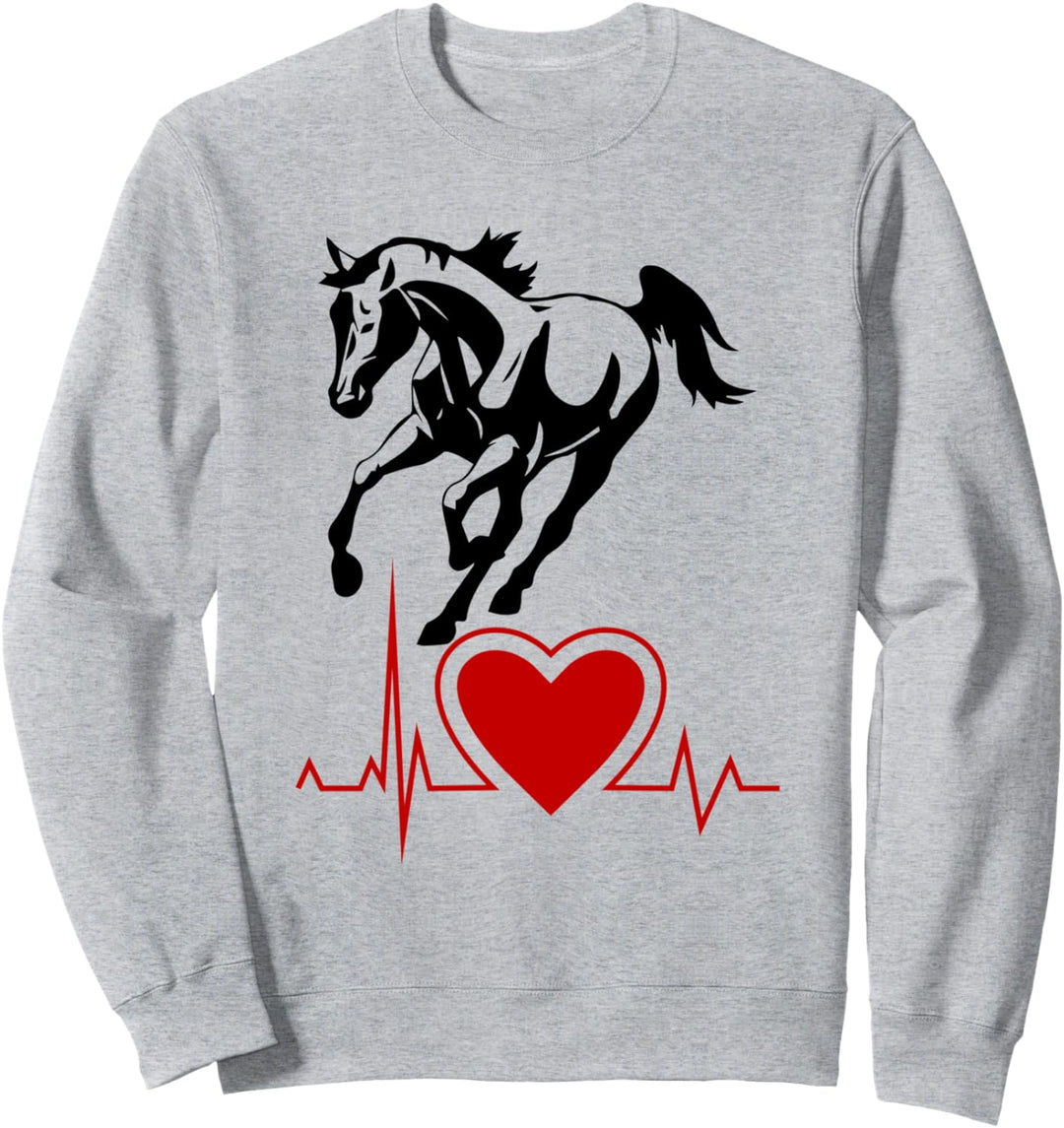 Wildes Pferd mit Pulsschlag Reiter reiten Herzschlag Sweatshirt
