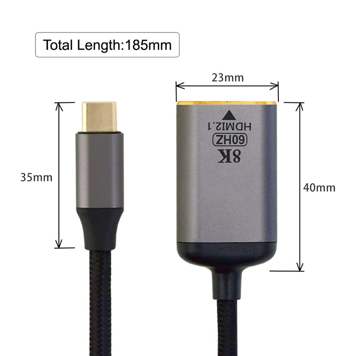 cablecc Câble USB 4 USB-C Type-C vers HDMI 2.0 femelle 8K 60 Hz UHD 4K HDMI mâle USB-C to HDMI femal