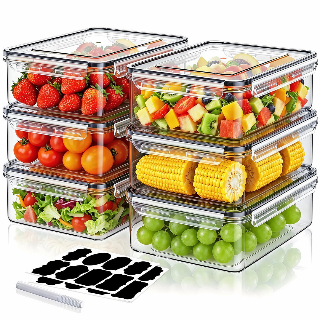 Wwtop 6 x 1000ml Frischhaltedosen mit Deckel Vorratsdosen Set, Meal Prep Boxen, Auslaufsicher Gefrie