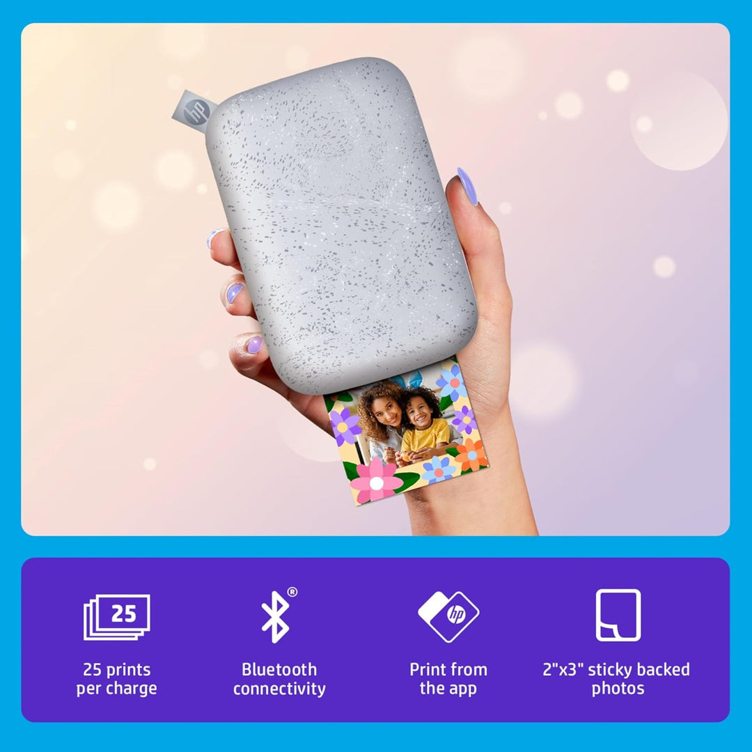 HP Sprocket tragbarer Instant-Fotodrucker, 5,1 x 7,6 cm, (Weiss) Starterpaket
