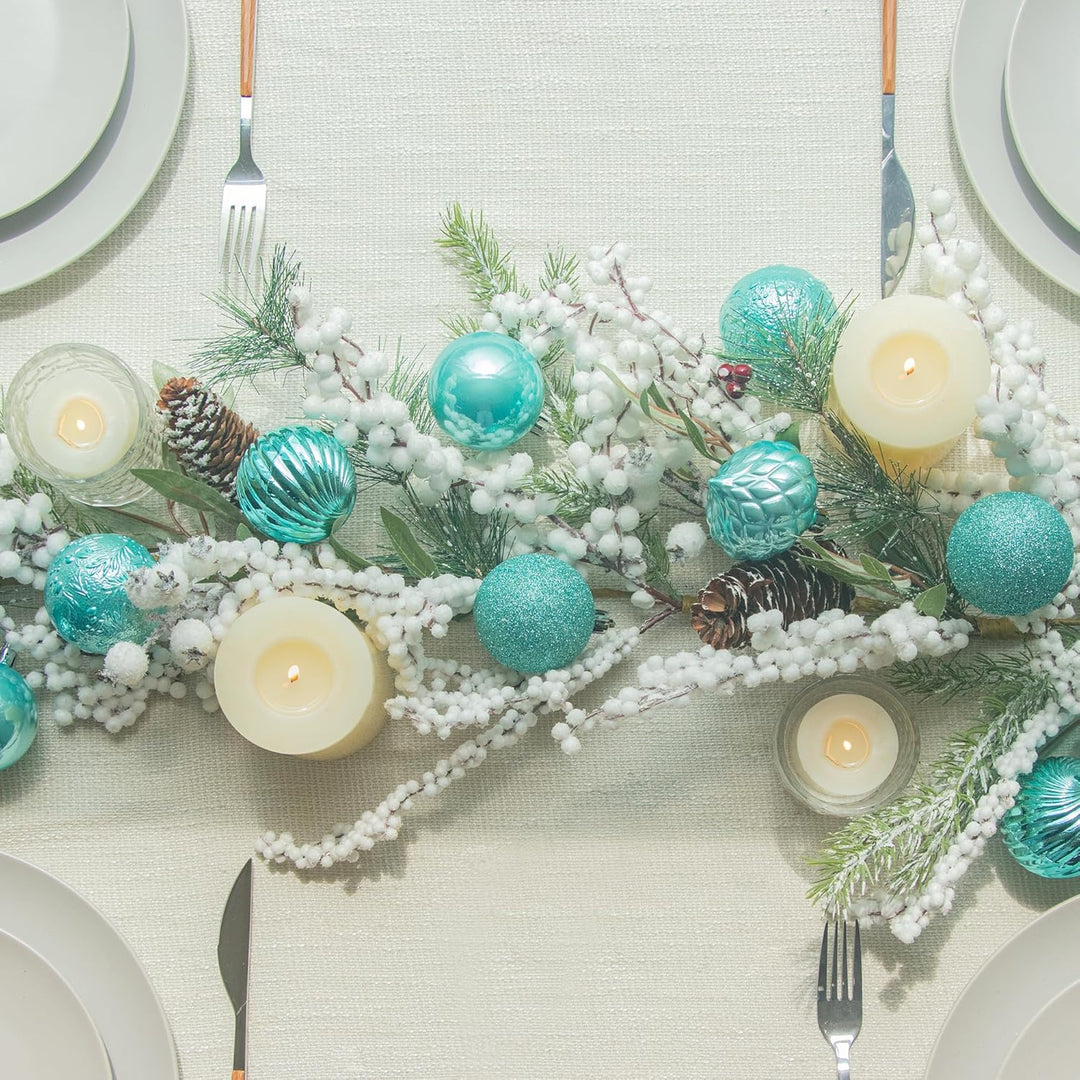 Busybee weihnachtskugeln Turkis Aqua blau Grun Teal 18 Stücke 8CM Ornamente für Weihnachtsbaum Blaug