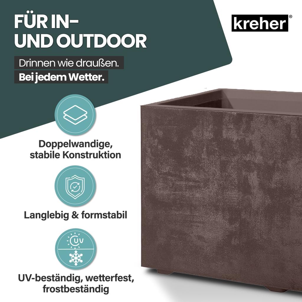 Kreher XL Pflanzkasten Millennium in verschiedenen Formaten und Farben. Tolle Naturstein Optik in Br