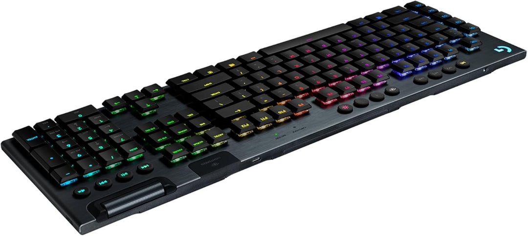 Logitech G915 LIGHTSPEED kabellose mechanische Gaming-Tastatur, Clicky GL-Tasten-Switch mit flachem
