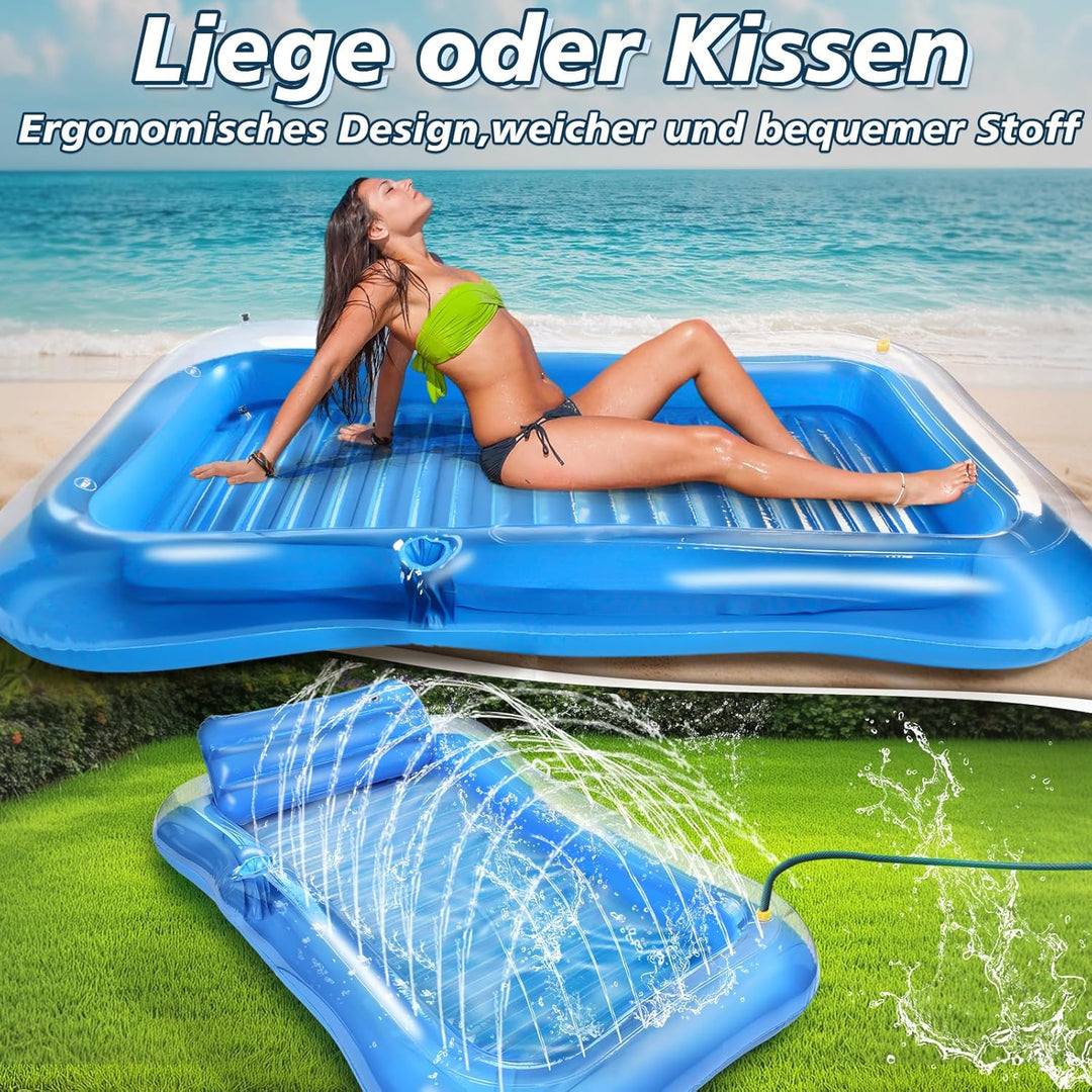 JONRRYIN Luftmatratze Pool für Erwachsene, Tanning Pool Aufblasbare Schwimmmatratze mit Eingebautem