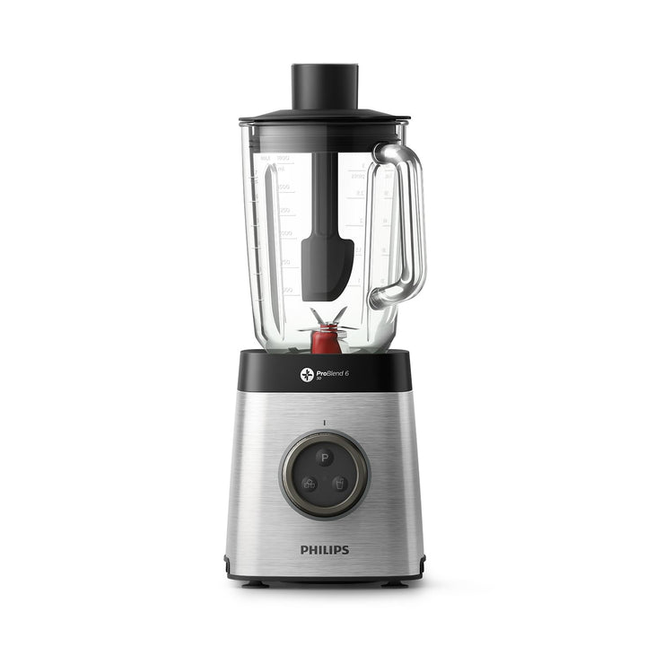 Philips HR3655/00 Standmixer (1400 Watt, ProBlend 6 3D Technologie, 2 Liter Glasbehälter, 2x Trinkbe