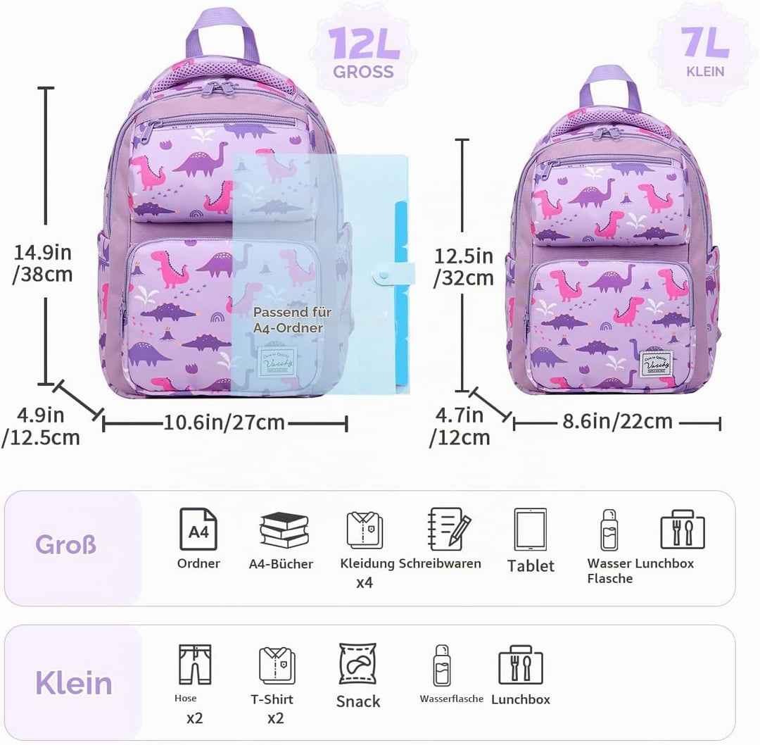 VASCHY Kinderrucksack, Niedlich Wasserabweisend 7L Vorschule Kinder Rucksack Kindergartenrucksack Sc