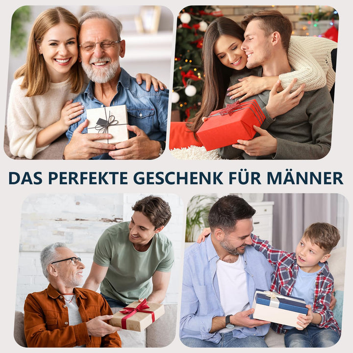 ERAVOR Luxus-Nassrasierset, Rasierpinsel aus synthetischem Dachshaar, magnetischer Rasierständer aus
