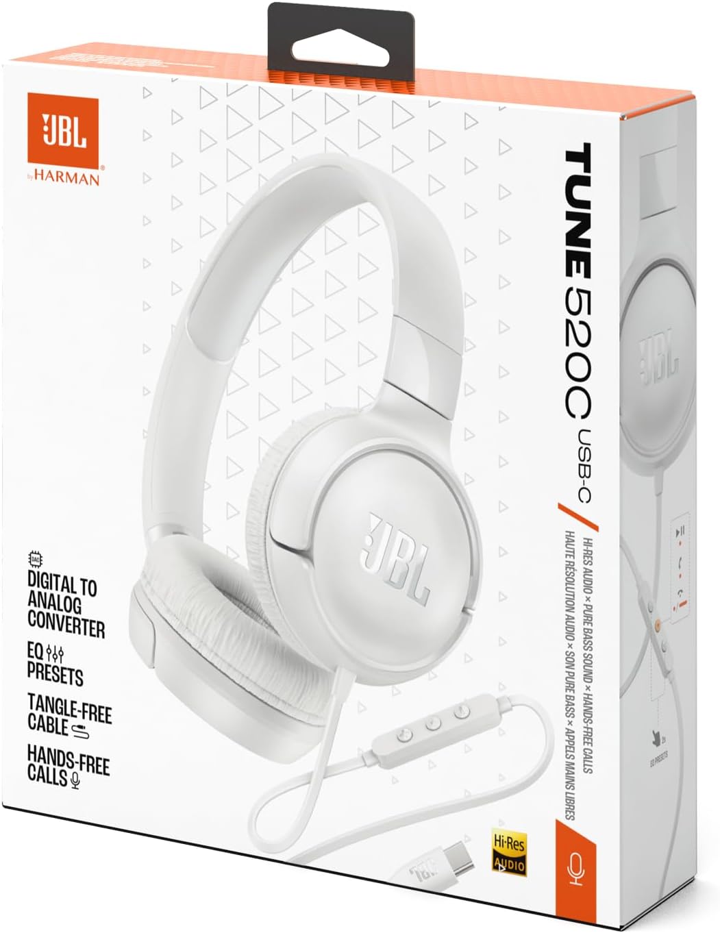 JBL Tune 520C, kabelgebundene On-Ear-Kopfhörer mit Mikrofon, JBL Pure Bass Sound, EQ-Presets, USB-C-