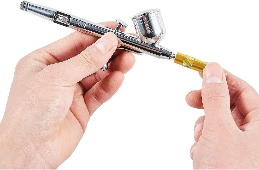 ABEST 24 Stück Airbrush Ersatzteile Set mit Düse, Nadel, Düsenkappe, Mini-Schlüssel, Kappenschutzhül
