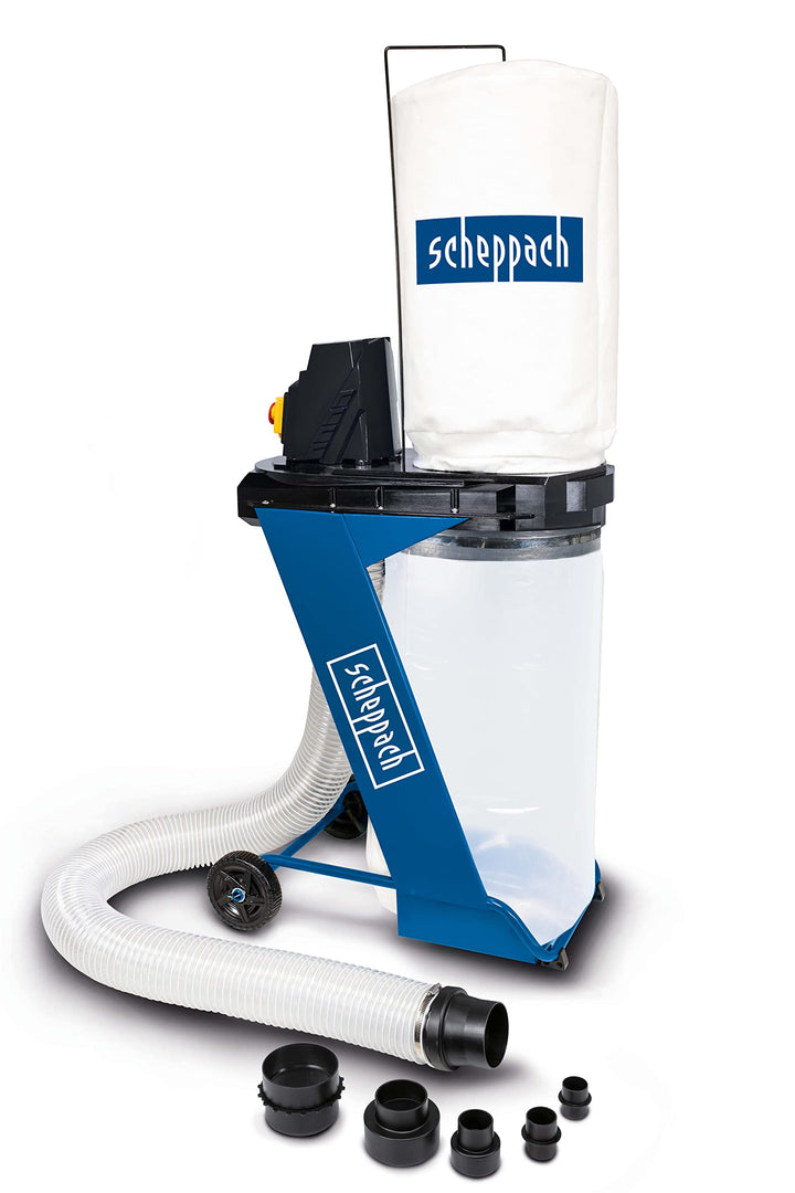 Scheppach DC500 Absauganlage inkl. 4 TLG. Adapterset | 550W Leistung | 75L Auffangsack | Absaugstutz