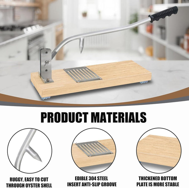 Austernöffner Holz,Stainless Steel Austernmesser,Comercial Austern-Öffner-Kit,für Restaurant und Häu