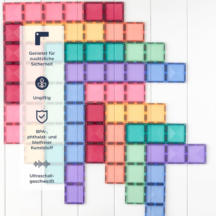 CONNETIX Magnetische Fliesen Pastell Rechteck Packen, 24 Stück