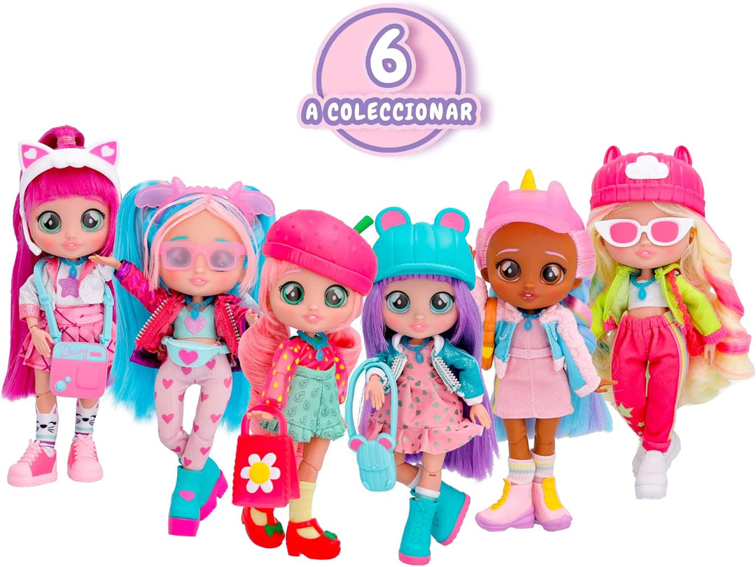 BFF by Cry Babies S2 Daisy Modepuppe mit Langen Haaren, Stoffkleidung und 9 Accessoires, Spielzeugge