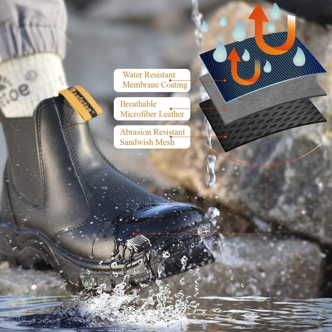 SAFEYEAR Sicherheitsstiefel Herren Arbeitsstiefel 8025-X mit Kuh Leder Stahl Zehe Stahl Mittelsohle