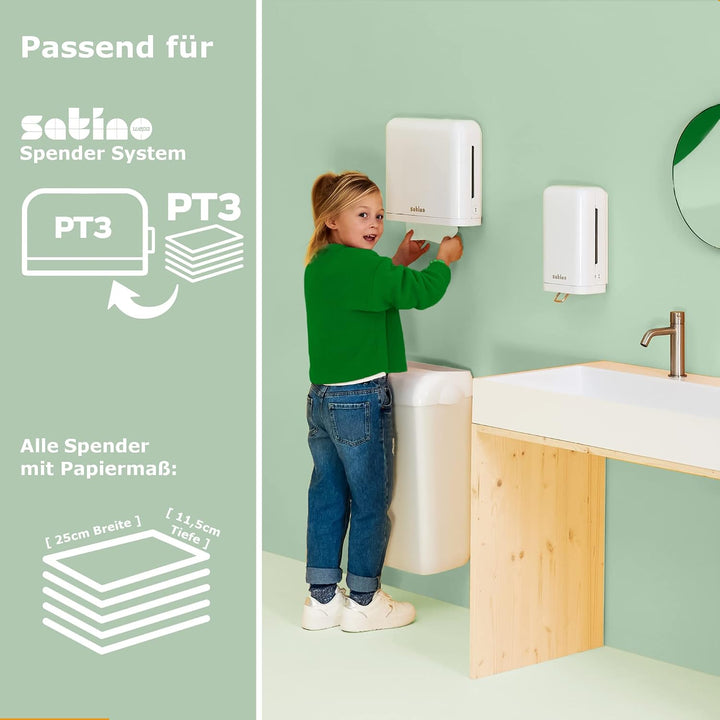 Satino by WEPA Comfort Papierhandtücher 2lagig - 3.200 Blatt (20x160) Format Tissue - grün mit 25x23