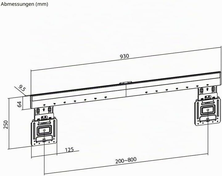 Ultraslim TV-Wandhalterung 43-100 Zoll, max. 75 kg, für Flache Fernseher 43-100 Zoll max. 75 kg, 43-