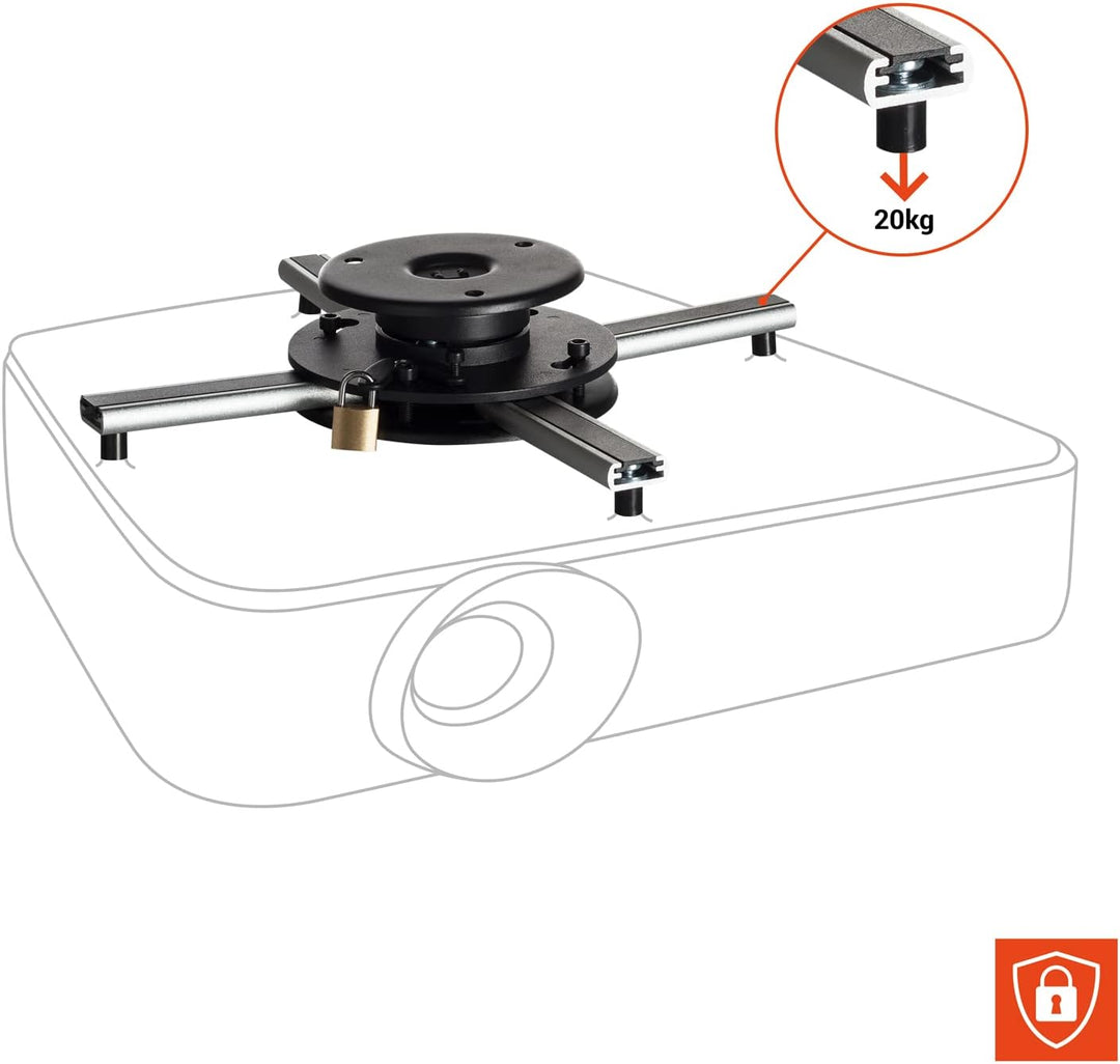 celexon Beamer-Deckenhalterung universal PS Ultraflat - Ultraflache Projektor-Halterung - 20kg Tragk