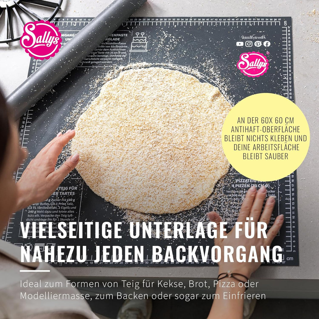 Sallys Silikon Backmatte/Gewebematte - Silikon - verschiede Grössen (60x60) BPA frei- einfach, umwel