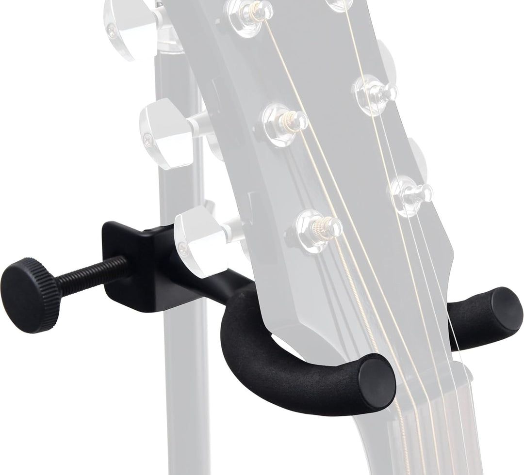 Rocktile GHMS-10 Gitarrenhalter für Mikroständer - Zur Montage am Mikrofonstativ und Notenpult - Fix