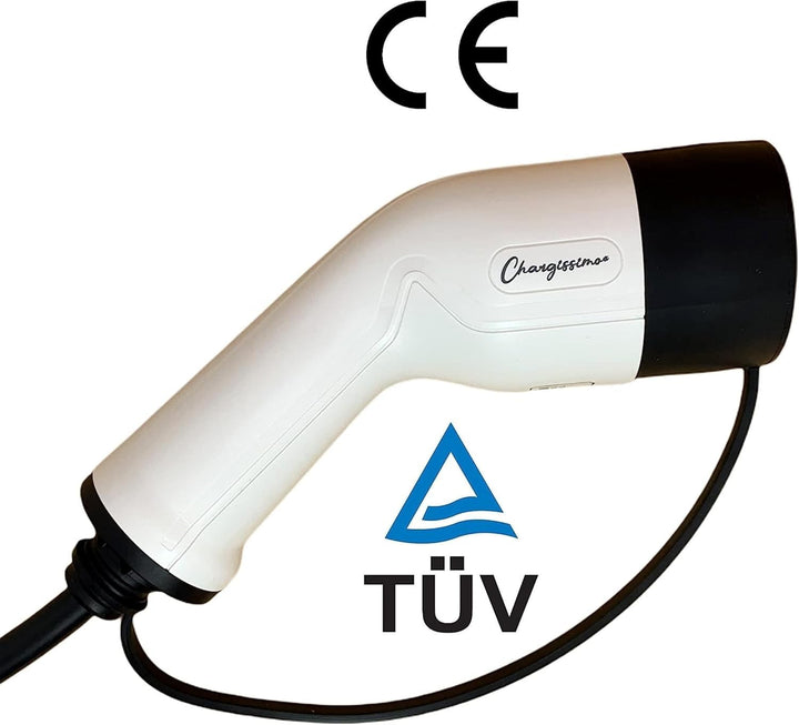 Wallbox Ladestation CHARGISSIMO 3,6KW | 7,2 kW für EV Elektroautos und Plug in Hybridauto 5 Meter Ty