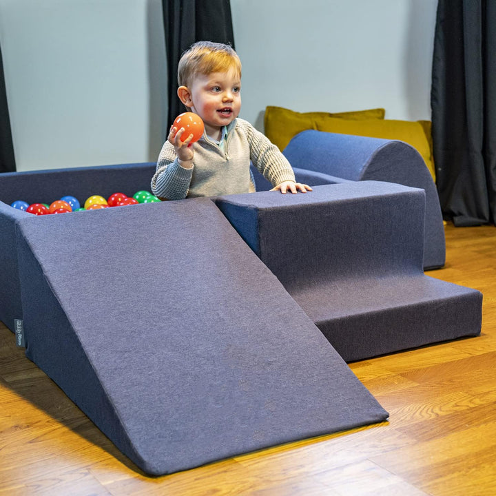 KiddyMoon Spielplatz Aus Schaumstoff Für Babys Spielbad Hindernisläufen, Element Hügel/Tunnel, Dunke