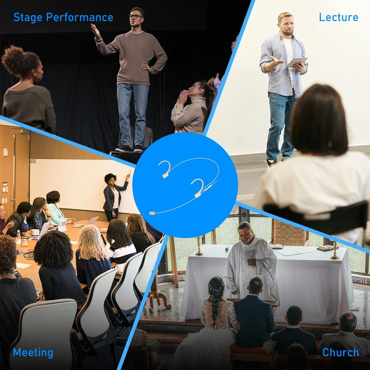 KIMAFUN Headset Mikrofon Professionelles Ohrhörer-Kondensatormikrofon zum Über-Ohr-Hängen, Kompatibe