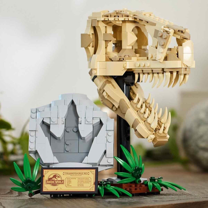 Lego Jurassic World Dinosaurier-Fossilien: T.-rex-Kopf, Dinosaurier-Spielzeug zum Bauen, Dino-Deko f