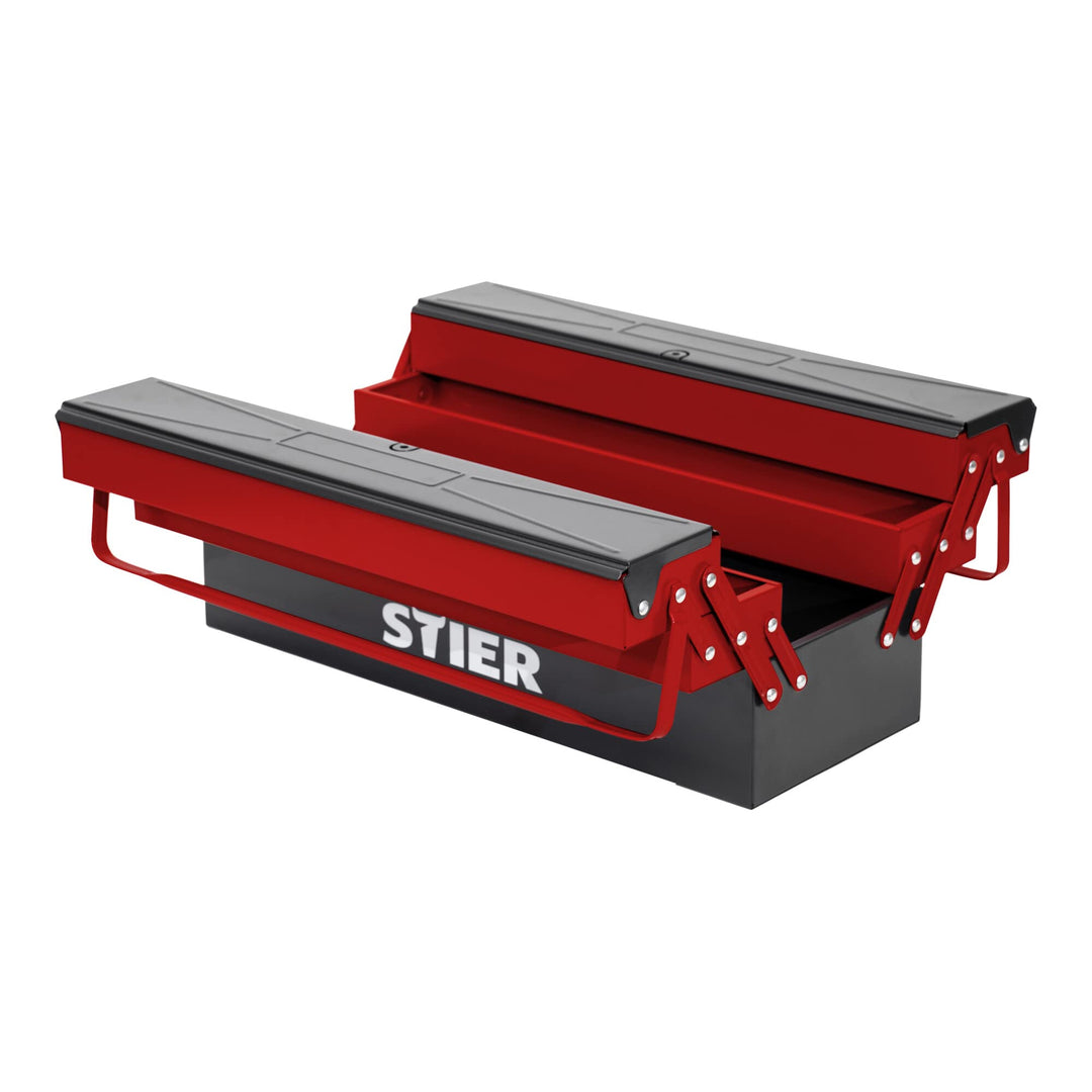 STIER Werkzeugkasten leer, sehr robust und wiederstandsfähig, aus hochwertigem Stahlblech, 520x190x2