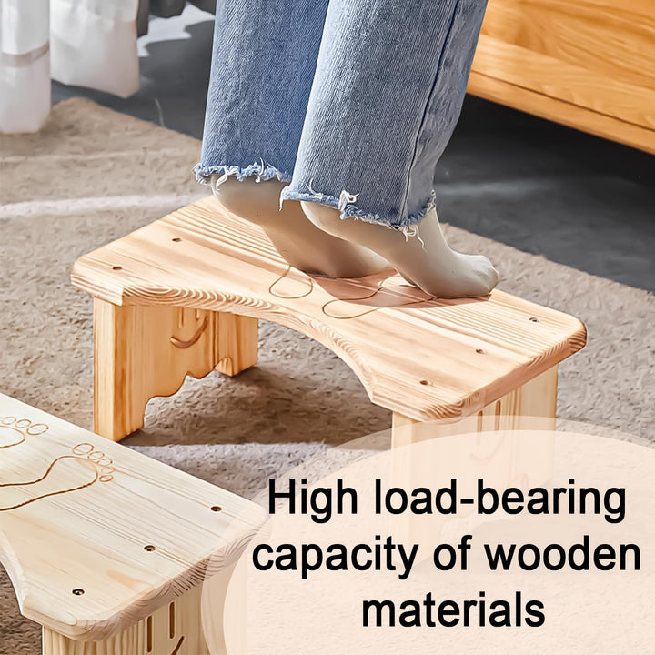 Toilettenhocker aus Holz für Erwachsene, Rutschfester Fussbank, Ergonomischer WC Hocker für Badezimm