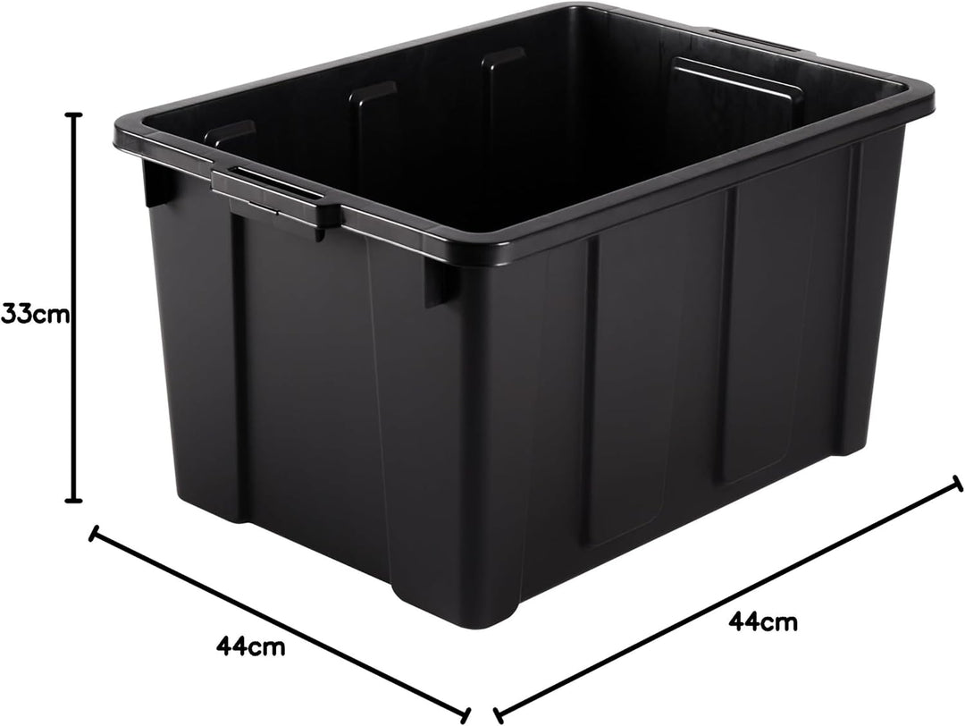 Iris Ohyama Heavy Duty Organisation Boxes, 68L, 4er-Set, Rot, Gross, Robust, Stapelbar, Aufbewahrung