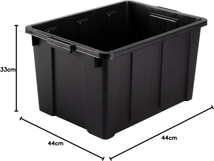 Iris Ohyama Heavy Duty Organisation Boxes, 68L, 4er-Set, Rot, Gross, Robust, Stapelbar, Aufbewahrung