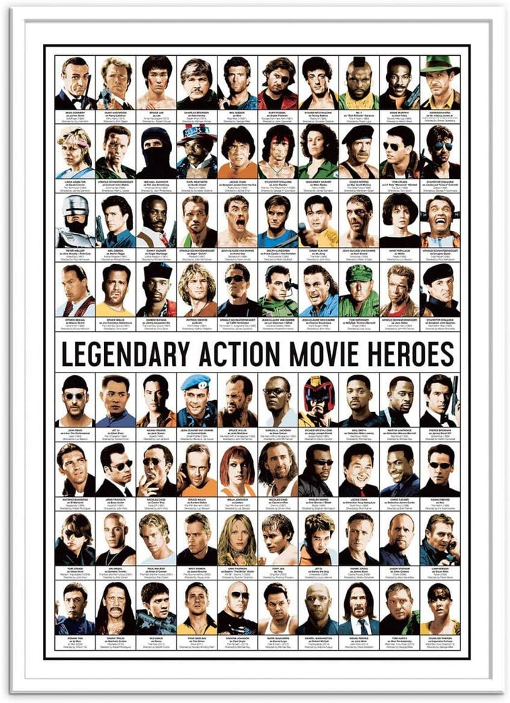 Wall Editions Art-Poster - Legendary Action Movie Heroes - Olivier Bourdereau