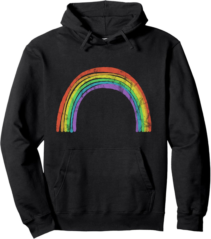 Niedliches farbenfrohes Vintage Regenbogen Shirt Gay Pride Pullover Hoodie