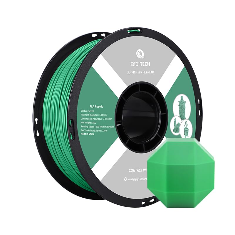 QIDI TECH PLA Rapido Filament 1.75mm, 3D Drucker Filament PLA, geeignet für Hochgeschwindigkeitsdruc