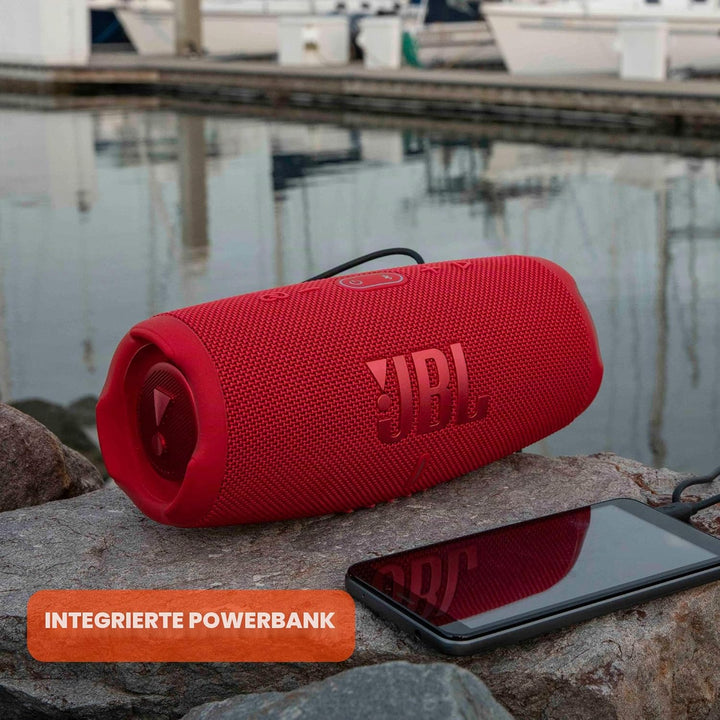 JBL CHARGE 5 - Tragbarer Bluetooth-Lautsprecher mit IP67-Wasserschutz und USB-Ladeanschluss - Rot Ro