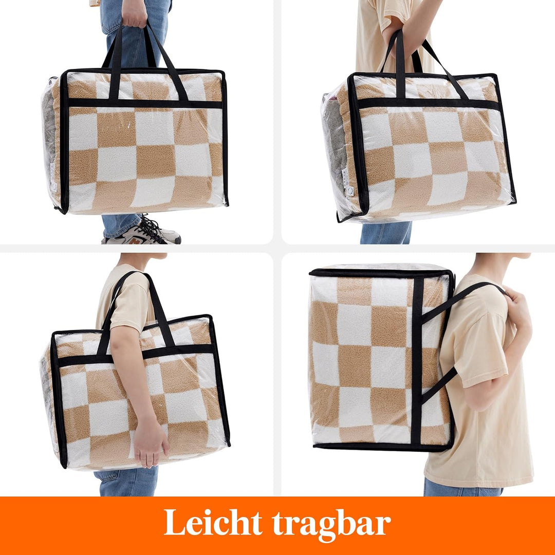 Lifewit 6 Stück Transparente Plastik Aufbewahrungstasche, 40L Kleiderschrank Organizer Aufbewahrungs