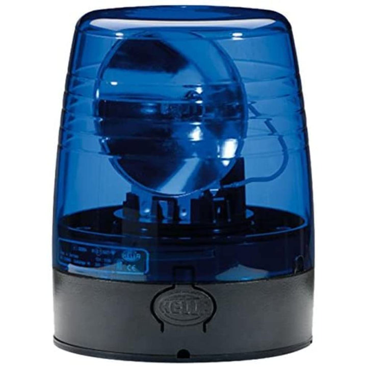 HELLA - Halogen-Rundumkennleuchte - KL JuniorPlus - 12V - blau - Anbau/geschraubt - Stecker: Flachst